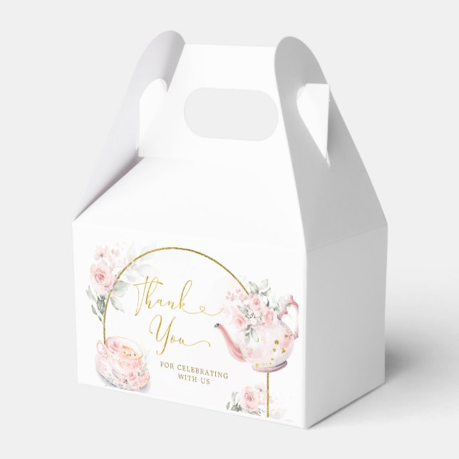 Rosa Blumenkohl Tee Party Brautparty Gefallen Scha Geschenkschachtel (Vorderseite)