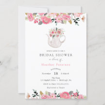 Rosa Blumenkost Party Bridal Dusche Einladung