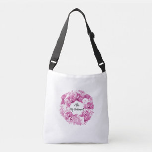 Rosa Blumenkranz Brautjungfer-Tasche Tragetaschen Mit Langen Trägern