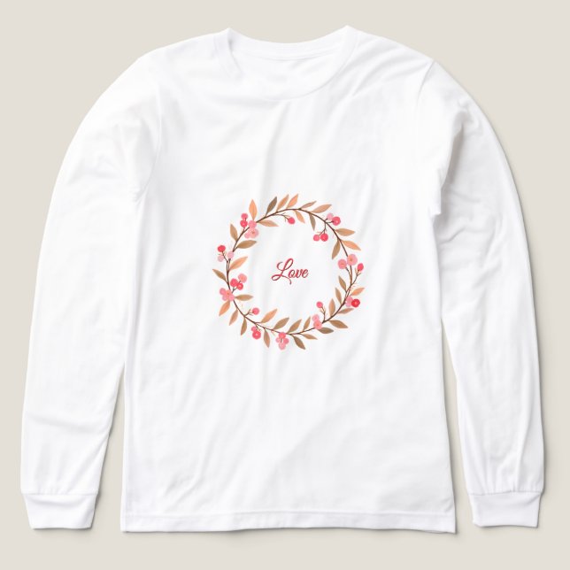 Rosa Blumenkranz einfach Tri-Blend Shirt (Design Vorderseite)