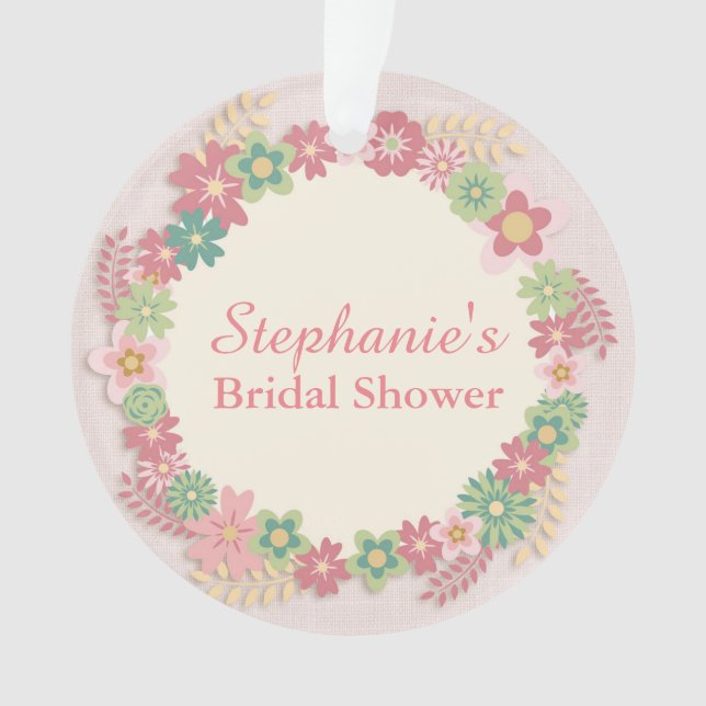 Rosa BlumenKranz Ornament (Vorderseite)