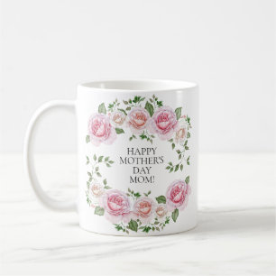 Rosa Blumenkranz zum Muttertag Kaffeetasse