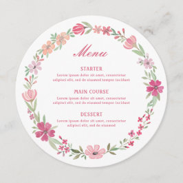 Rosa Blumenkraut Menükarte