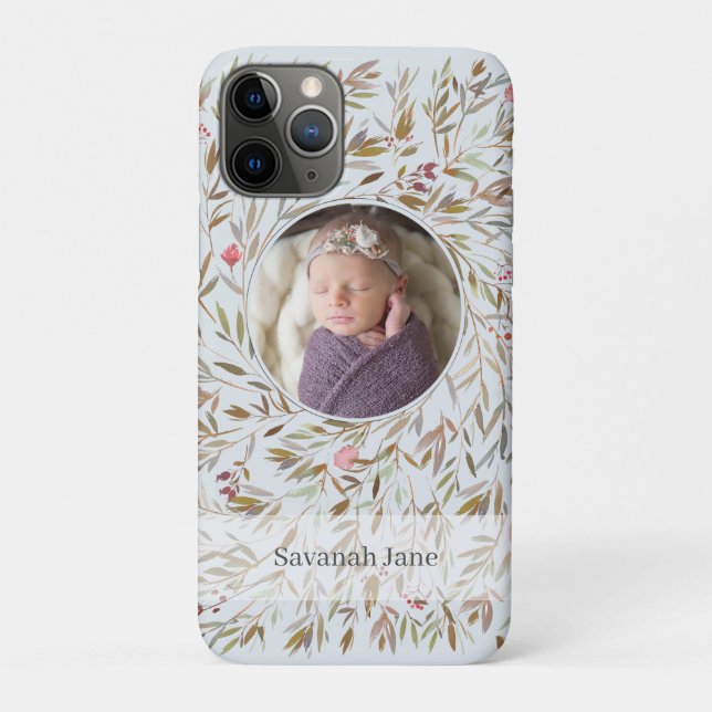 Rosa Blumenkraut Personalisiertes Foto Case-Mate iPhone Hülle (Rückseite)