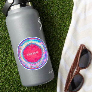 Rosa Blumenkrautkleid Eigene Inspirivity-Aufkleber Aufkleber