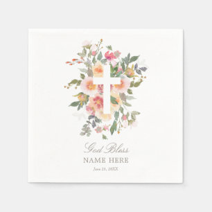 Rosa Blumenkreuz Papier Napkin Serviette