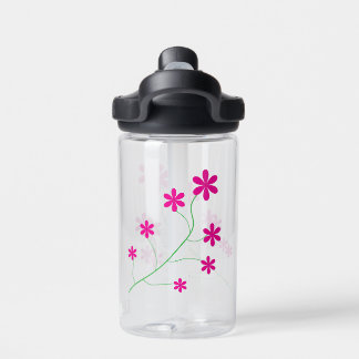 Rosa Blumenkunst individuell geschnittenes Vinyl-S Trinkflasche