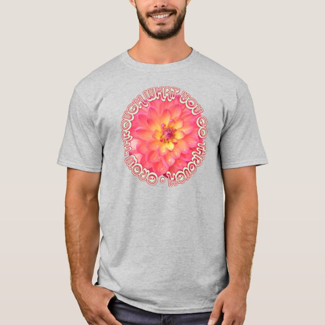 rosa Blumenkunst T-Shirt (Vorderseite)