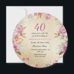 Rosa Blumenland Gold 40. Geburtstag Party Einladung<br><div class="desc">Pink Floral Country Gold 40. Geburtstag Party Einladung Matching Kollektion in Niche und Nest Shop Design Courtesy von www.createthecut.com</div>