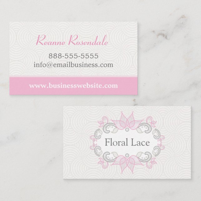 Rosa Blumenmatte auf der Wave Business Card Visitenkarte (Vorne/Hinten)