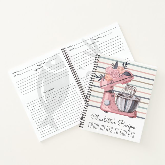 Rosa Blumenmischung Rezept Notizbuch (Innenseite)