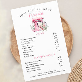 Rosa Blumenmischweine - Preisliste für Bäckereien  Flyer