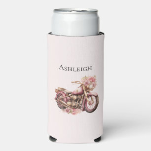 Rosa Blumenmotorrad Selters Dosenkühler
