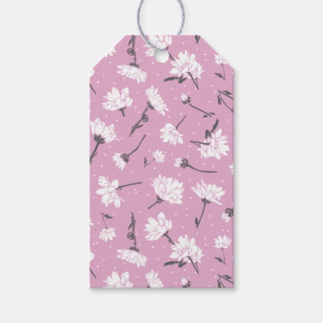 Rosa Blumenmuster-Design - Elegante Blume Art Geschenkanhänger (Vorderseite)