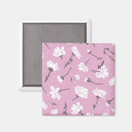 Rosa Blumenmuster-Design - Elegante Blume Art Magnet