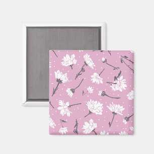 Rosa Blumenmuster-Design - Elegante Blume Art Magnet