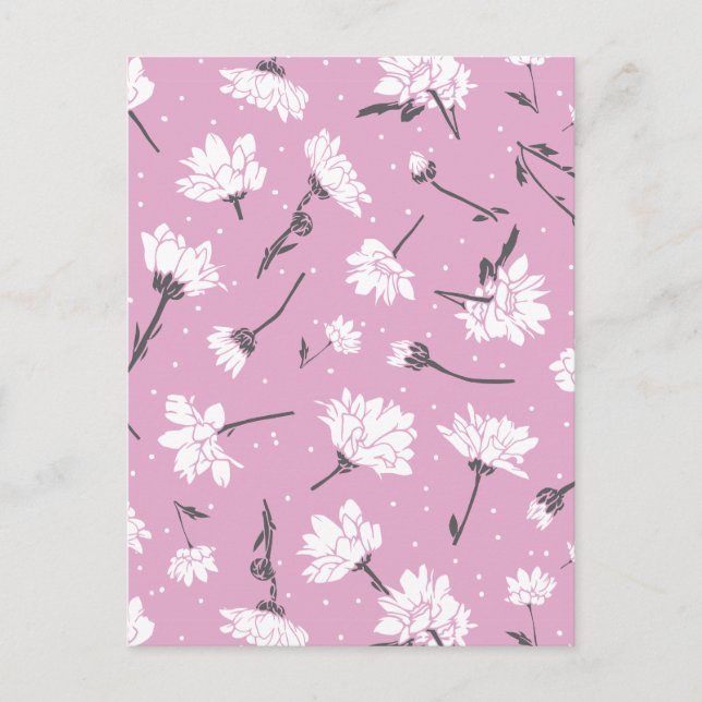 Rosa Blumenmuster-Design - Elegante Blume Art Postkarte (Vorderseite)