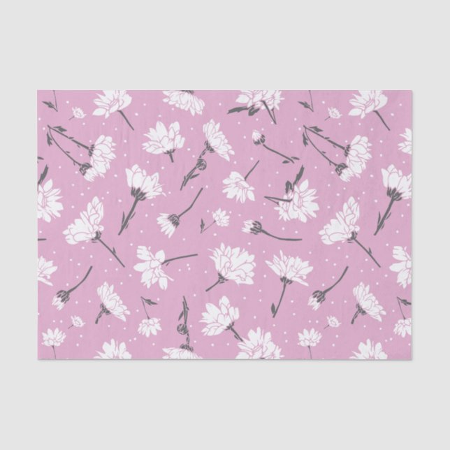 Rosa Blumenmuster-Design - Elegante Blume Art Seidenpapier (Vorderseite)
