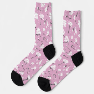 Rosa Blumenmuster-Design - Elegante Blume Art Socken