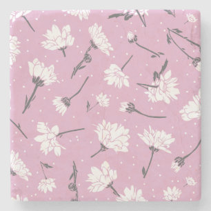 Rosa Blumenmuster-Design - Elegante Blume Art Steinuntersetzer