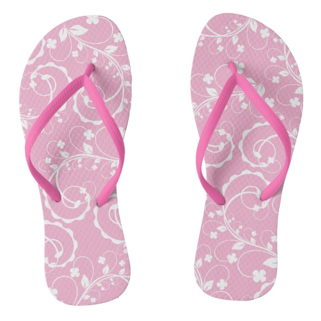 rosa Blumenmuster Flip Flops (Fußbett)