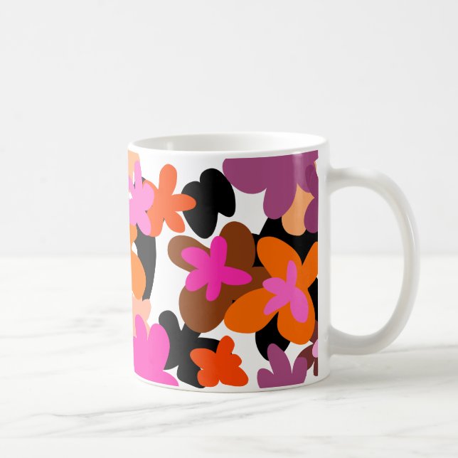 Rosa Blumenmuster Kaffeetasse (Rechts)