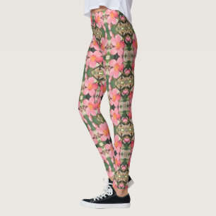 Rosa Blumenmuster Leggings