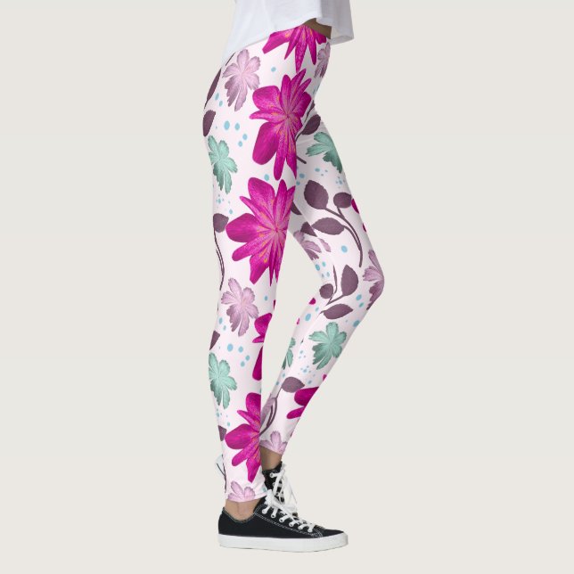 Rosa Blumenmuster Leggings (Rechts)