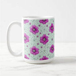 Rosa Blumenmuster mit Tröpfchen Kaffeetasse