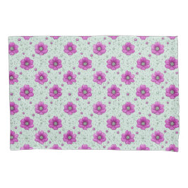 Rosa Blumenmuster mit Tröpfchen Kissenbezug