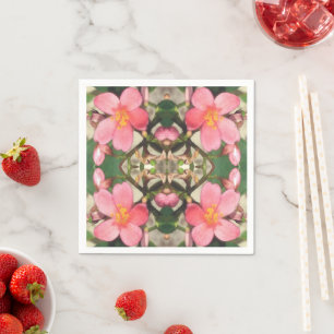 Rosa Blumenmuster Serviette