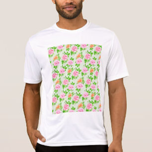 Rosa Blumenmuster T-Shirt