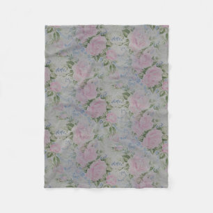 Rosa Blumenmuster Vintage Fleecedecke