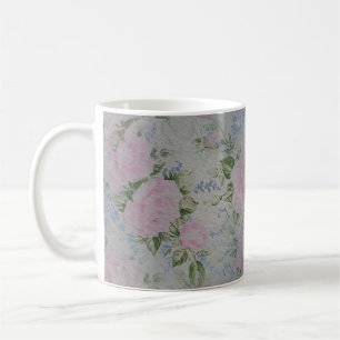 Rosa Blumenmuster Vintage Kaffeetasse