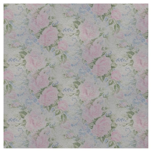 Rosa Blumenmuster Vintage Stoff (Nahaufnahme)