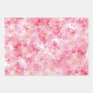 Rosa Blumenpapier Geschenkpapier Set