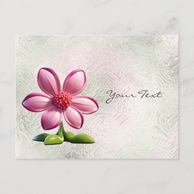 Rosa Blumenpostkarte Postkarte (Vorderseite)
