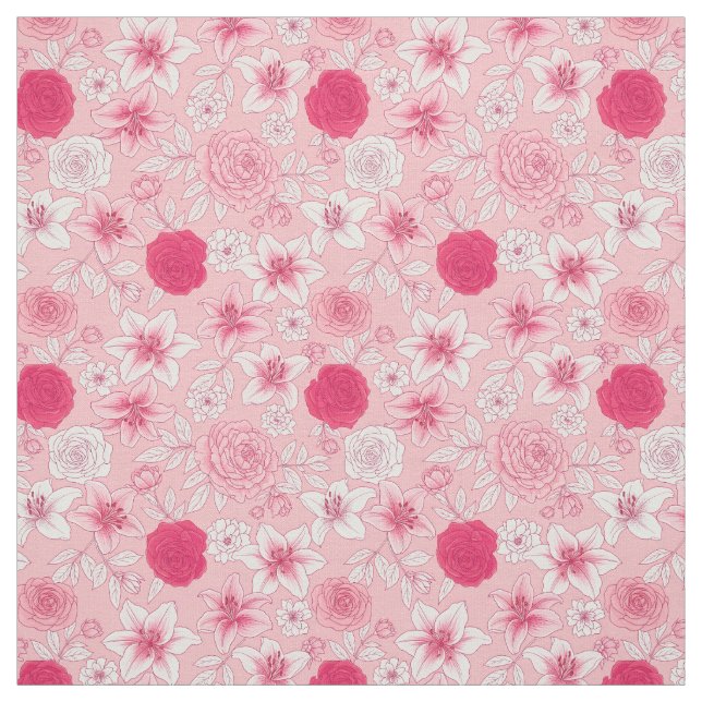 Rosa Blumenprint Klassischer Stoff (Muster)