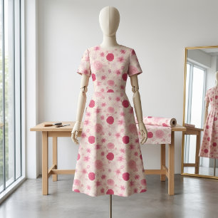 Rosa Blumenprint Klassischer Stoff