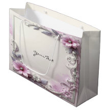 Rosa Blumenrahmen-Geschenktasche