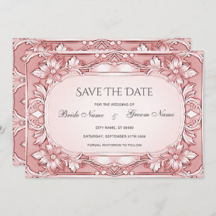 Rosa Blumenrahmen Save the Date