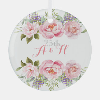 Rosa Blumenreath Elegante Hochzeit Ornament Aus Glas