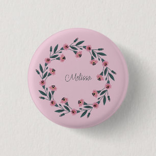 Rosa Blumenreste Wasserfarben Rose Wildblume Button