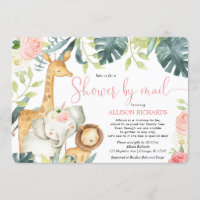 Rosa Blumensafari Dusche mit E-Mail Babydusche