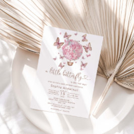 Rosa Blumenschmetterling Mädchen Kinderdusche Einl Einladung