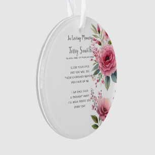 Rosa Blumenschmuck für Beerdigung / Gedenkort Ornament
