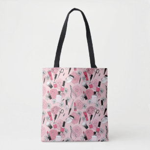 Rosa Blumenschönheits-Produkt-Muster Tasche