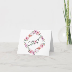 Rosa Blumenschrift Brief A Notecard Karte