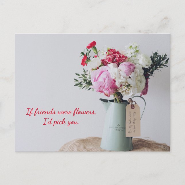Rosa Blumensorte Postkarte (Vorderseite)