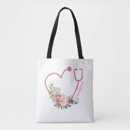 Rosa Blumenstethoskop Herzstück Pflegeperson Tasche